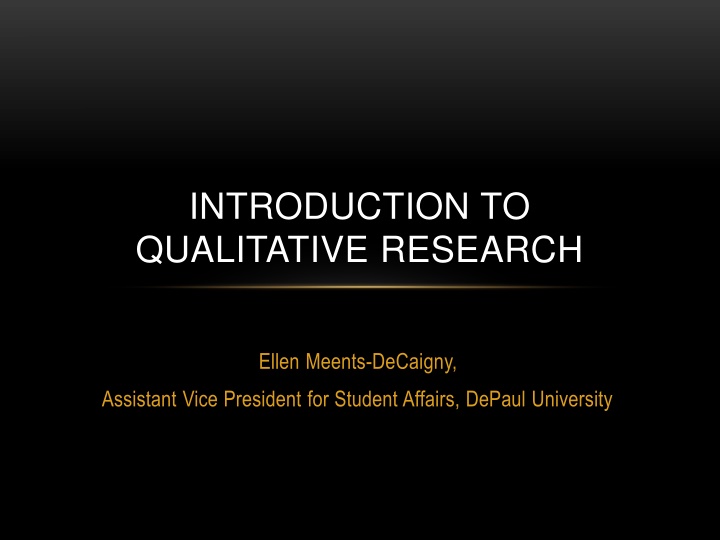 Introduction to Qualitative Research: Workshop Overview & Analysis Considerations