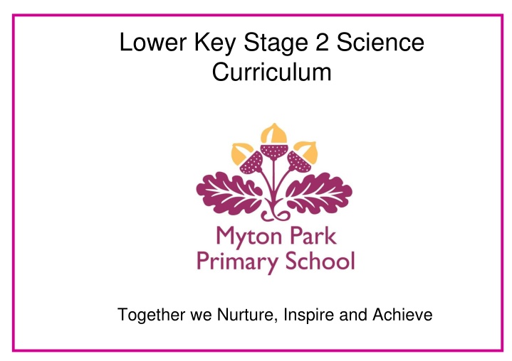Lower Key Stage 2 Science Curriculum Progression