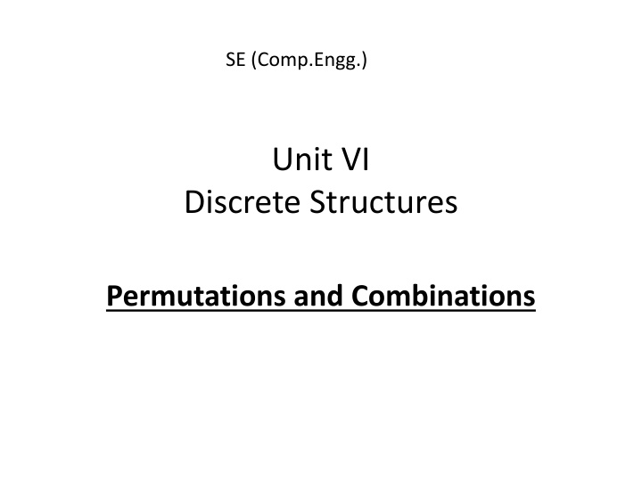 Discrete Structures: Permutations and Combinations