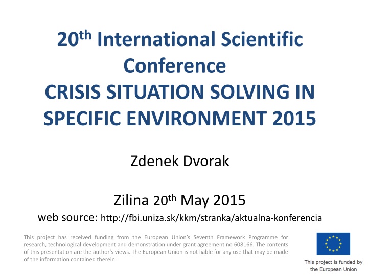 Crisis Situation Solving in Specific Environment Conference 2015 Zilina