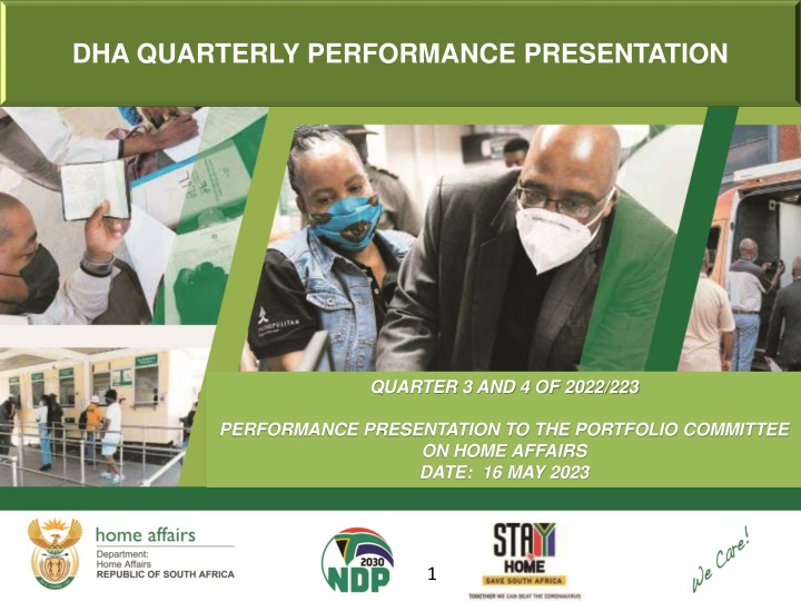 Department of Home Affairs Quarterly Performance Presentation 2022/2023