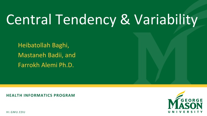 Measures of Central Tendency & Variability in Health Informatics