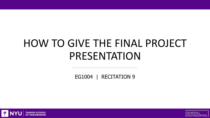 Final Project Presentation Tips