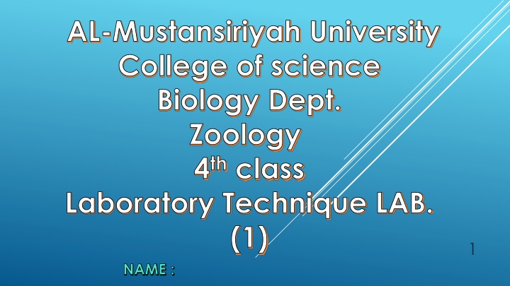 Safe Laboratory Practices for Zoology Students