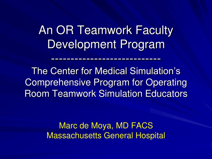 OR Teamwork Faculty Development Program