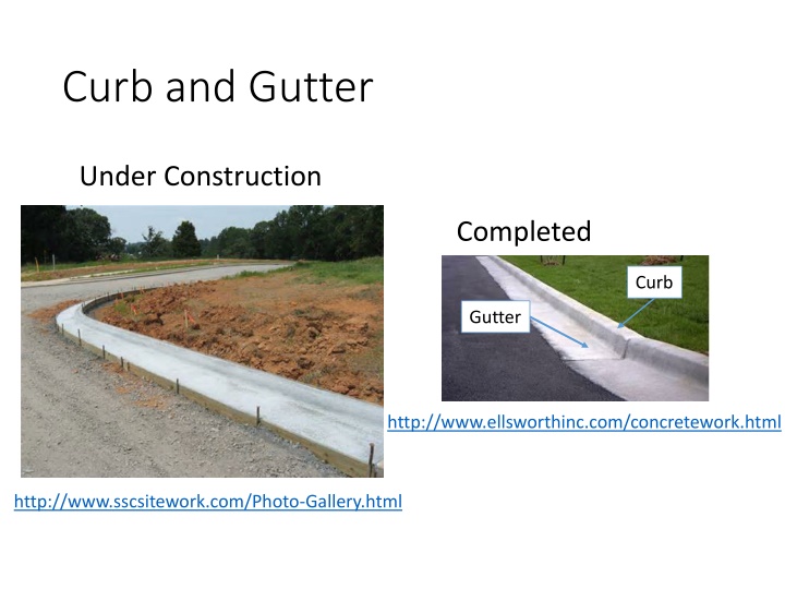 Curb and Gutter Construction Details