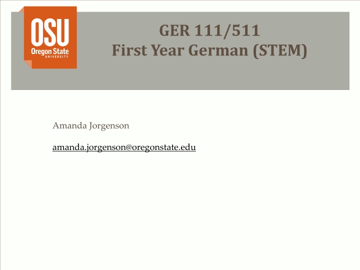First Year German: Learning Plan and Tools