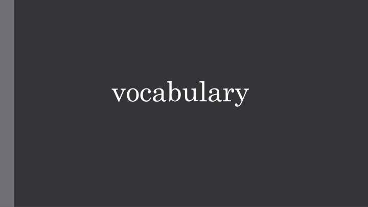 Vocabulary Building Exercise