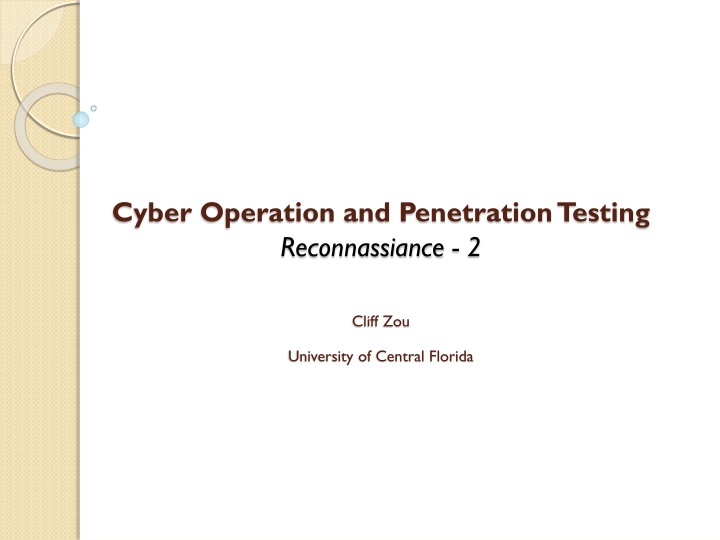 Cyber Operation and Penetration Testing Reconnaissance