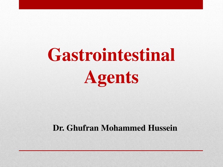 Gastrointestinal Agents and Gastric Gland Cells