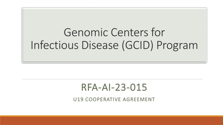 Genomic Centers for Infectious Disease Program