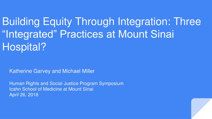 Building Equity at Mount Sinai Hospital