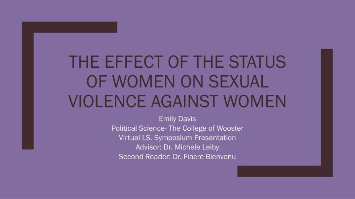 Effect of Women's Status on Sexual Violence: Backlash Study