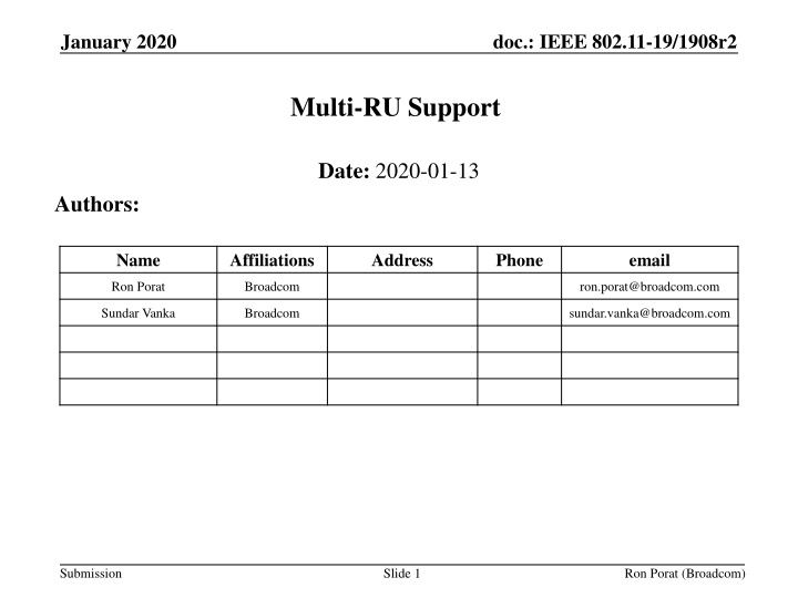IEEE 802.11-19/1908r2 Multi-RU Support Proposal