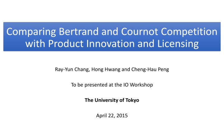 Comparing Bertrand and Cournot Competition with Product Innovation