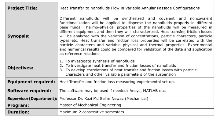 Nanofluids Heat Transfer Analysis