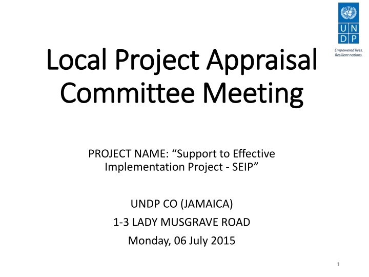Local Project Appraisal Committee Meeting