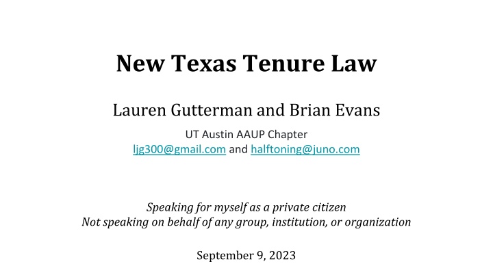 Challenges with Texas Tenure Law Modification