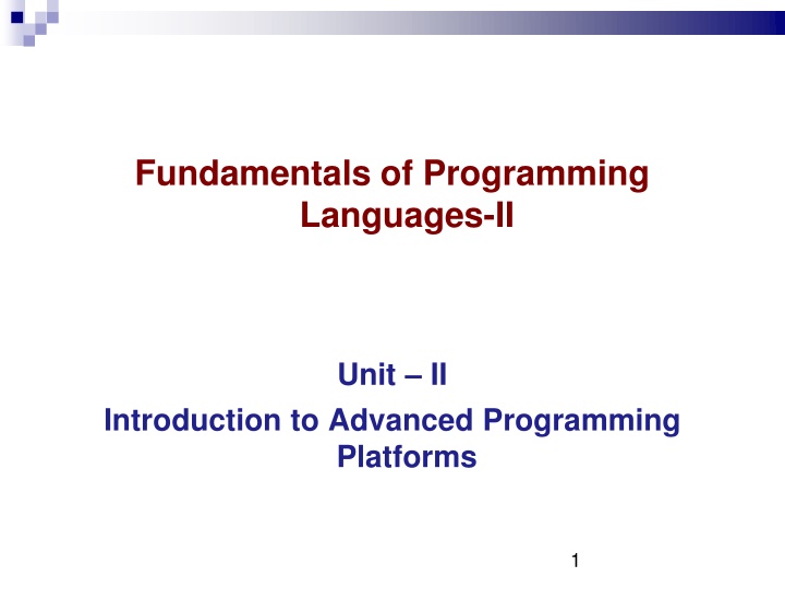 Advanced Programming Platforms Overview
