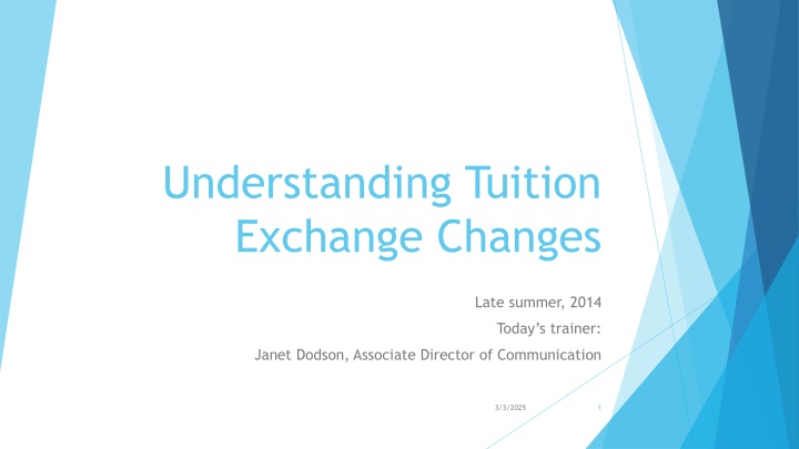 Tuition Exchange Changes and Board Meeting Actions