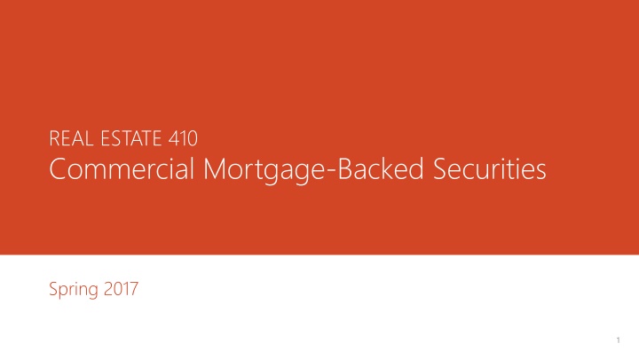Commercial Mortgage-Backed Securities