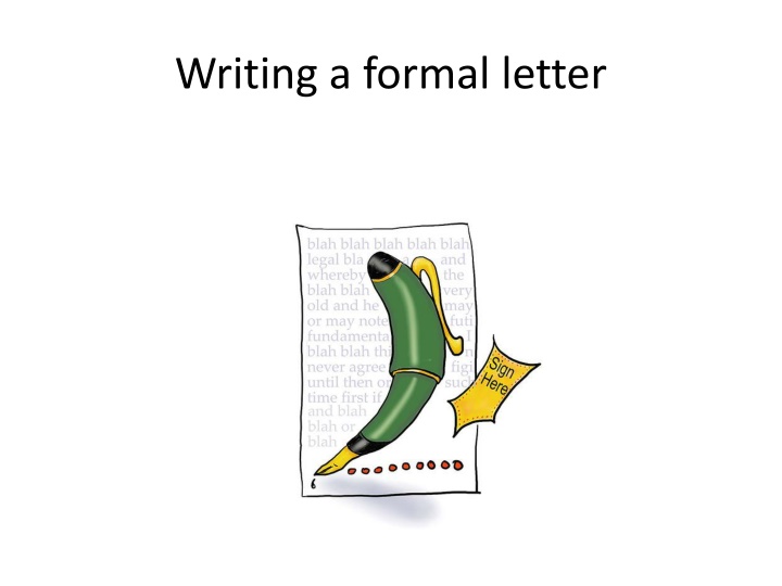 Writing a formal letter