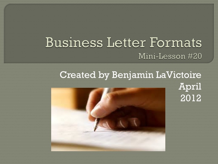 Common Letter Formats in the United States