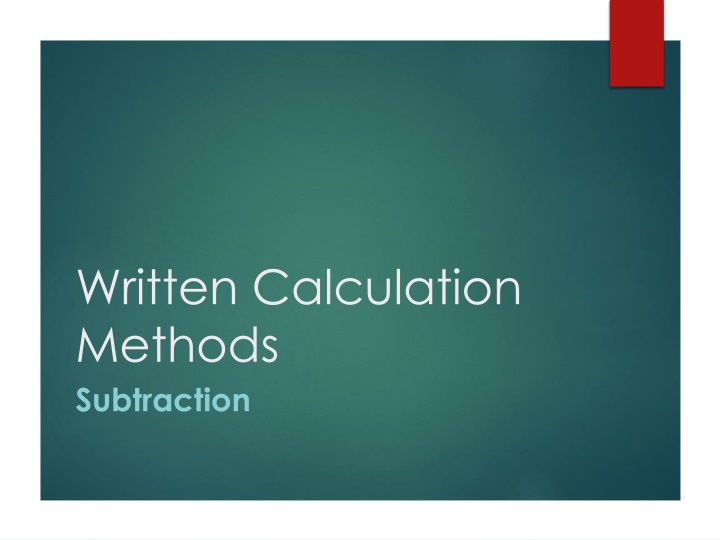 Written Calculation Methods
