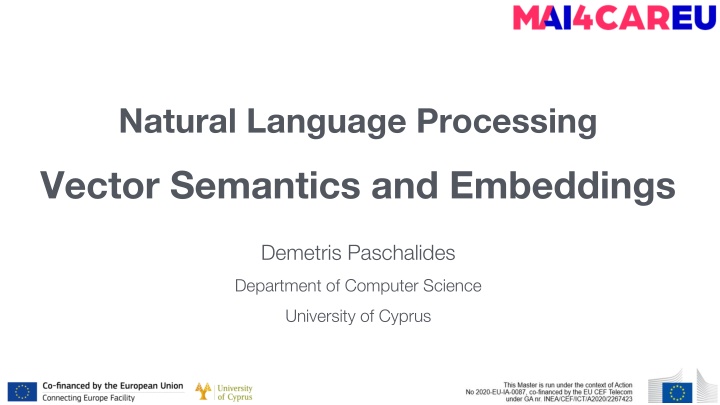 Natural Language Processing Vector Semantics and Embeddings