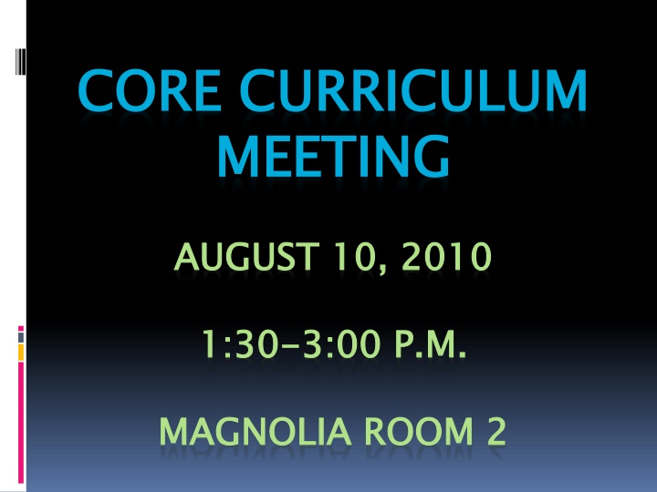 CORE CURRICULUM MEETING