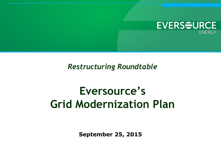 Eversource's Grid Modernization Plan