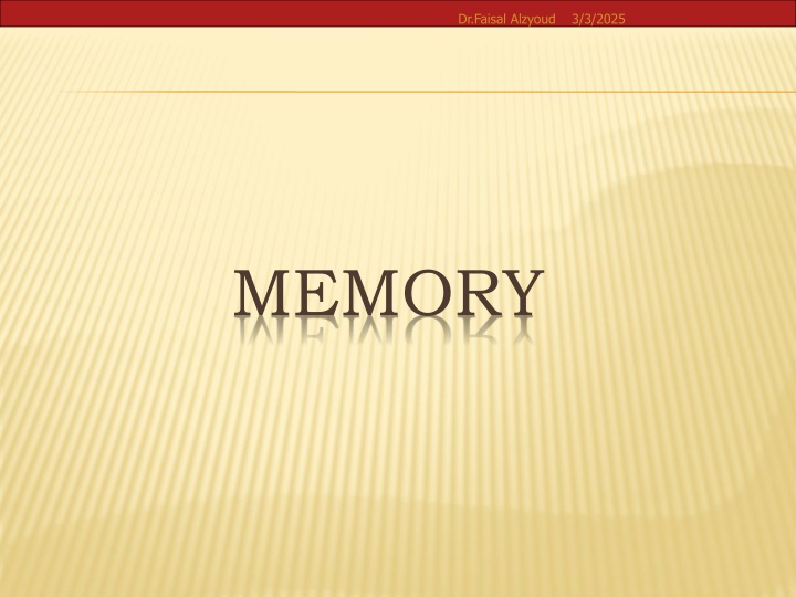 Memory in Computing Systems