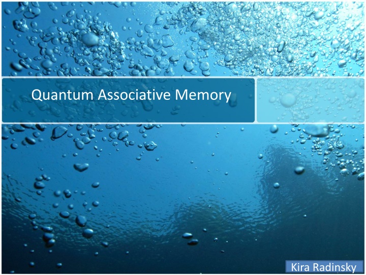 Quantum Associative Memory & Hopfield Network Overview