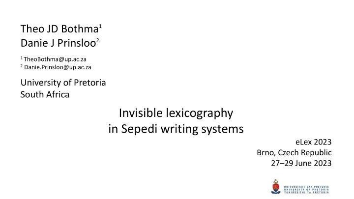 Invisible Lexicography in Sepedi Writing Systems