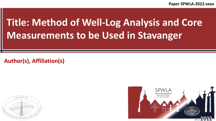 Method of Well-Log Analysis and Core Measurements in Stavanger