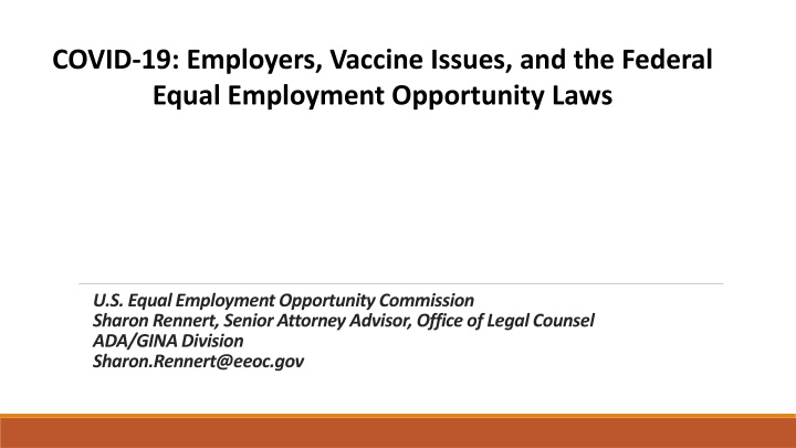 COVID-19 Employers and Vaccine Issues