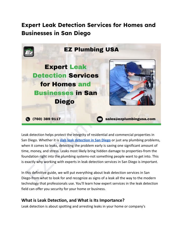 expert leak detection services for homes n.w