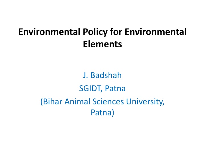 Environmental Policy for Dairy Plant Siting and Buffer Distances