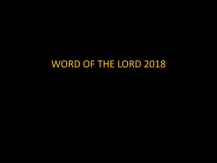 Build Again on Old Foundations - 2018 Word of the Lord