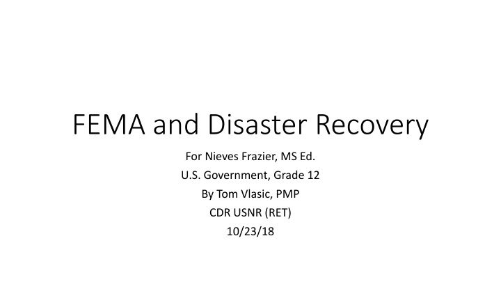 FEMA and Disaster Relief Information