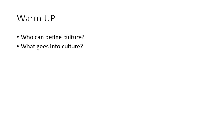 Culture and Diversity