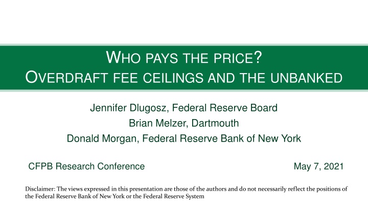 Who Pays the Price? Overdraft Fee Ceilings & Financial Inclusion
