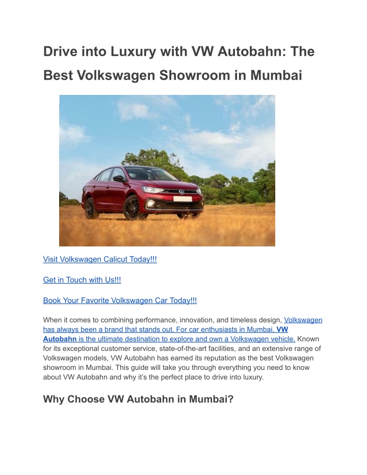 drive into luxury with vw autobahn the n.w
