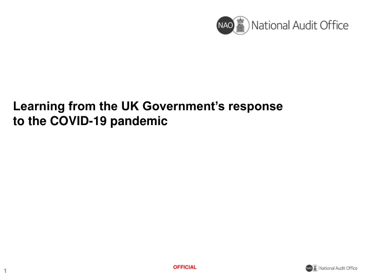 Learning from the UK Government’s response to the COVID-19 Pandemic