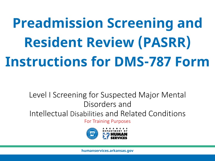 PASRR: Pre-Admission Screening and Resident Review
