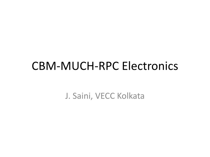 CBM-MUCH-RPC Electronics