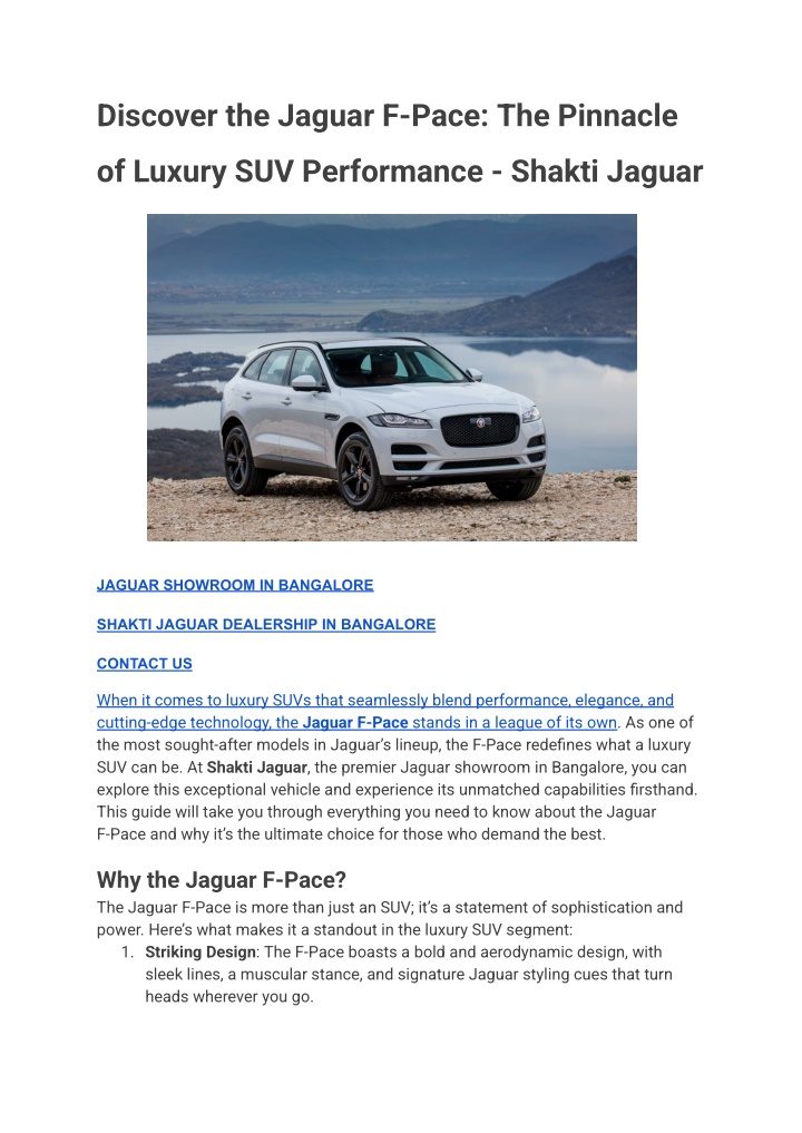 discover the jaguar f pace the pinnacle n.w