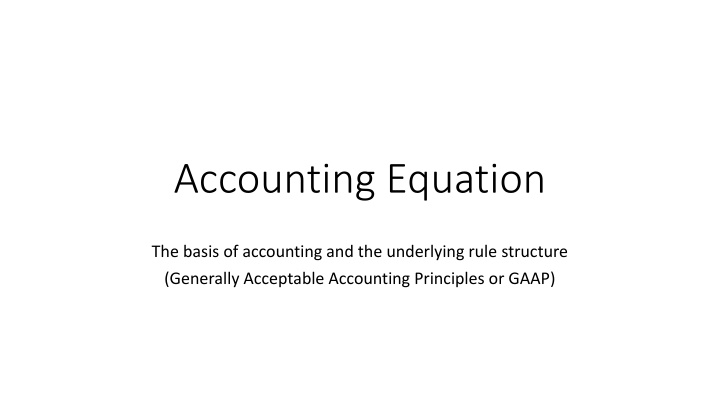 Accounting Equation