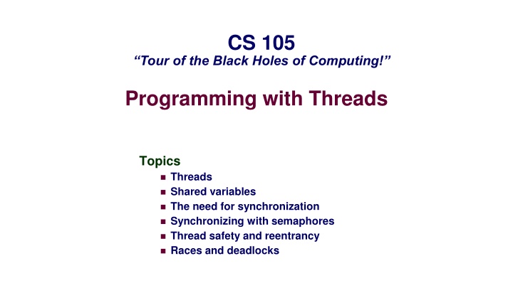 Programming with Threads