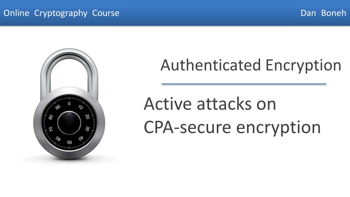 Active Attacks on CPA-Secure Encryption by Dan Boneh